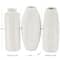 White Ceramic Dimensional Ribbed Vase with Varying Shapes Set